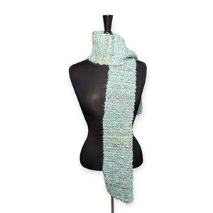 Hand Knit Green Spring Pastels Scarf